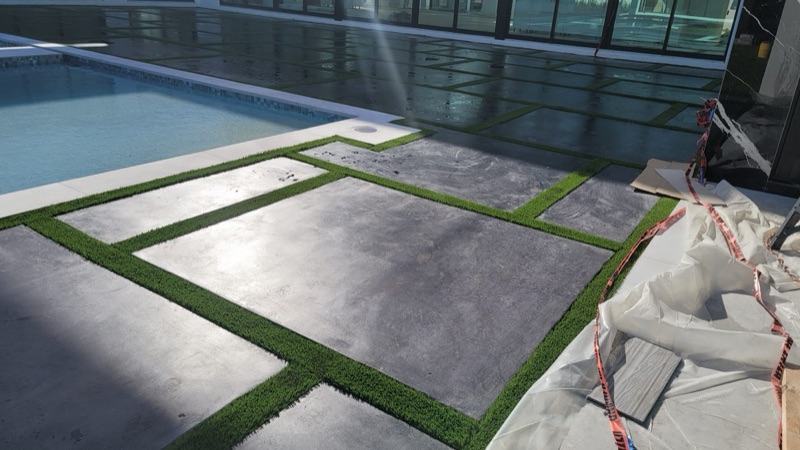Custom backyard concrete patio installation in Hialeah FL